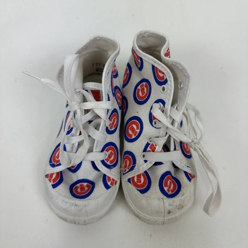 Chicago Cubs Baby Toddler‎ Shoes Hightops Infant Size 5 Vintage Lace Up